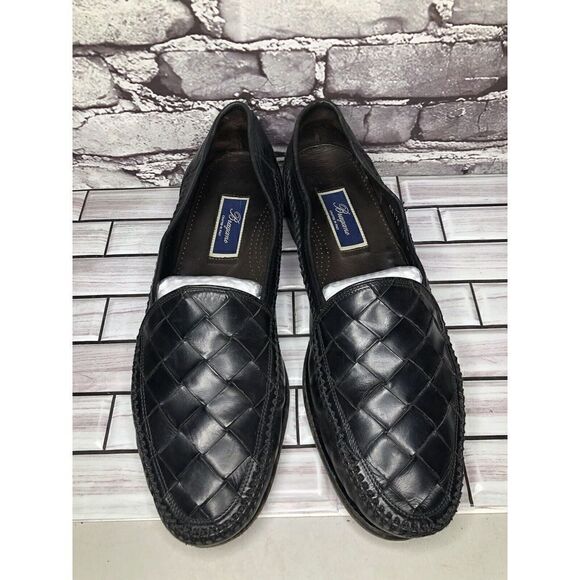 Bragano Cole Haan Men’s Size 13D Black Woven Leather Penny Loafers Shoes Italy main image 9